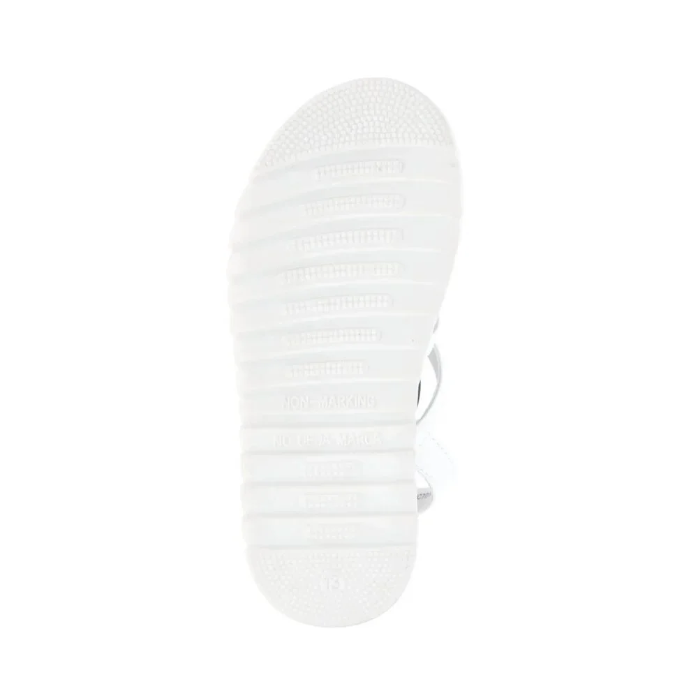 Justice Little Girl & Big Girl Strappy Sandal, Size 13, Open Toe, White, Medium